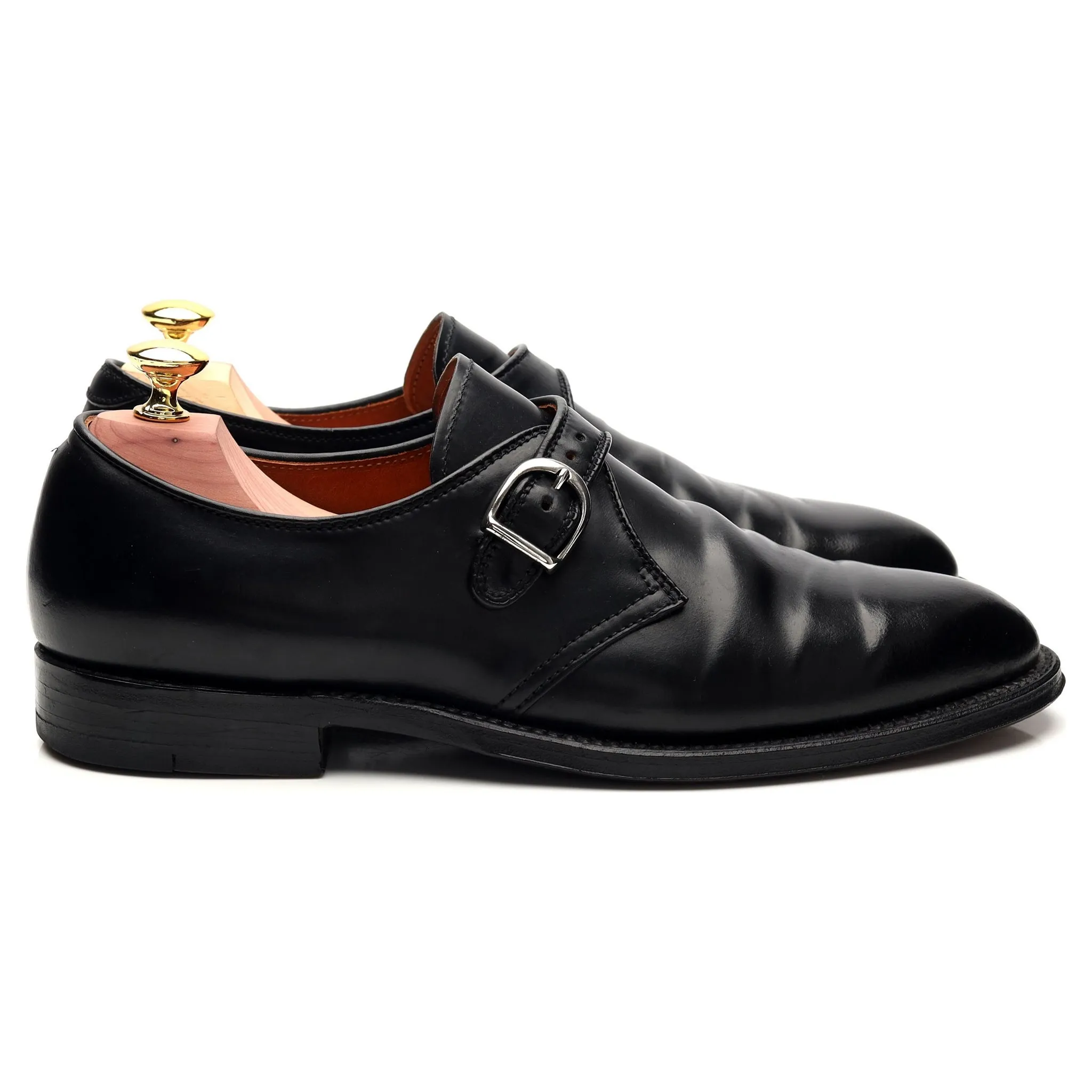 '1655' Black Cordovan Leather Monk Strap UK 7.5 US 8 D