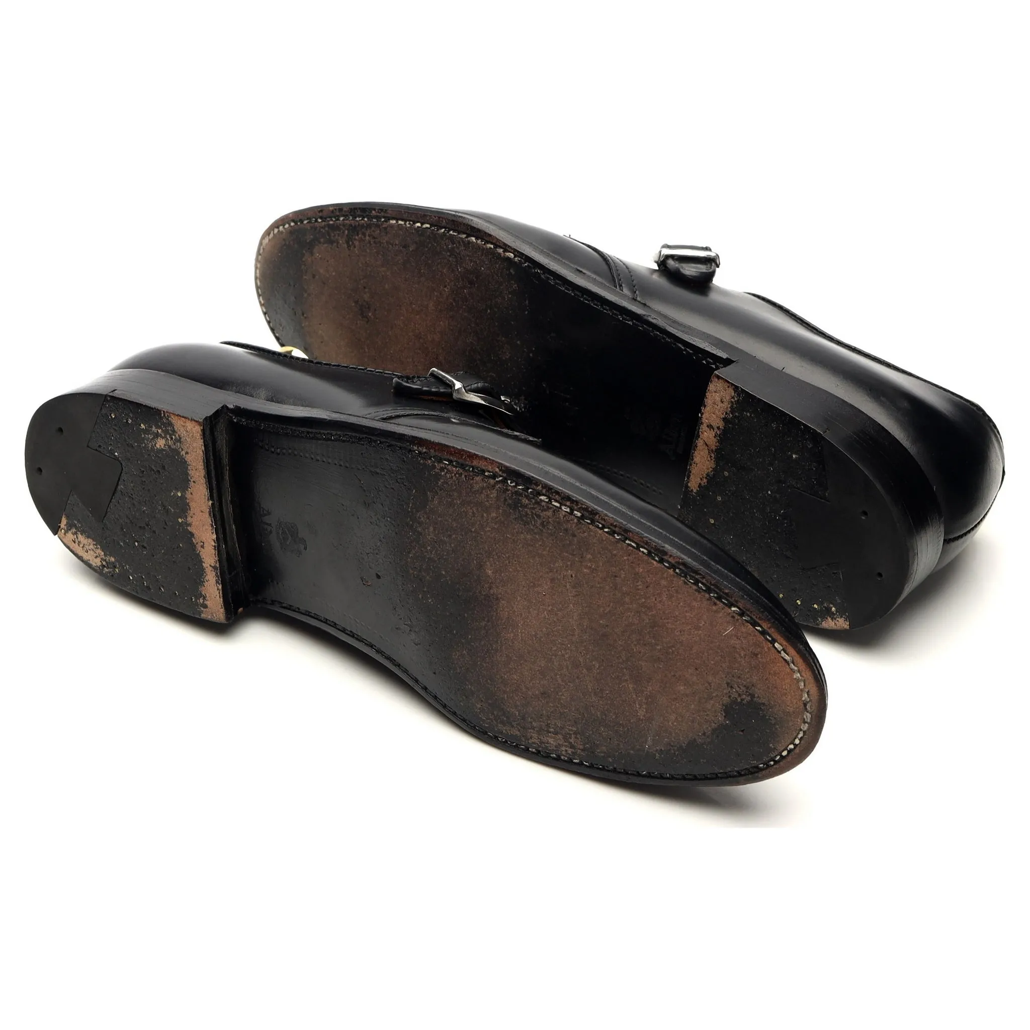 '1655' Black Cordovan Leather Monk Strap UK 7.5 US 8 D