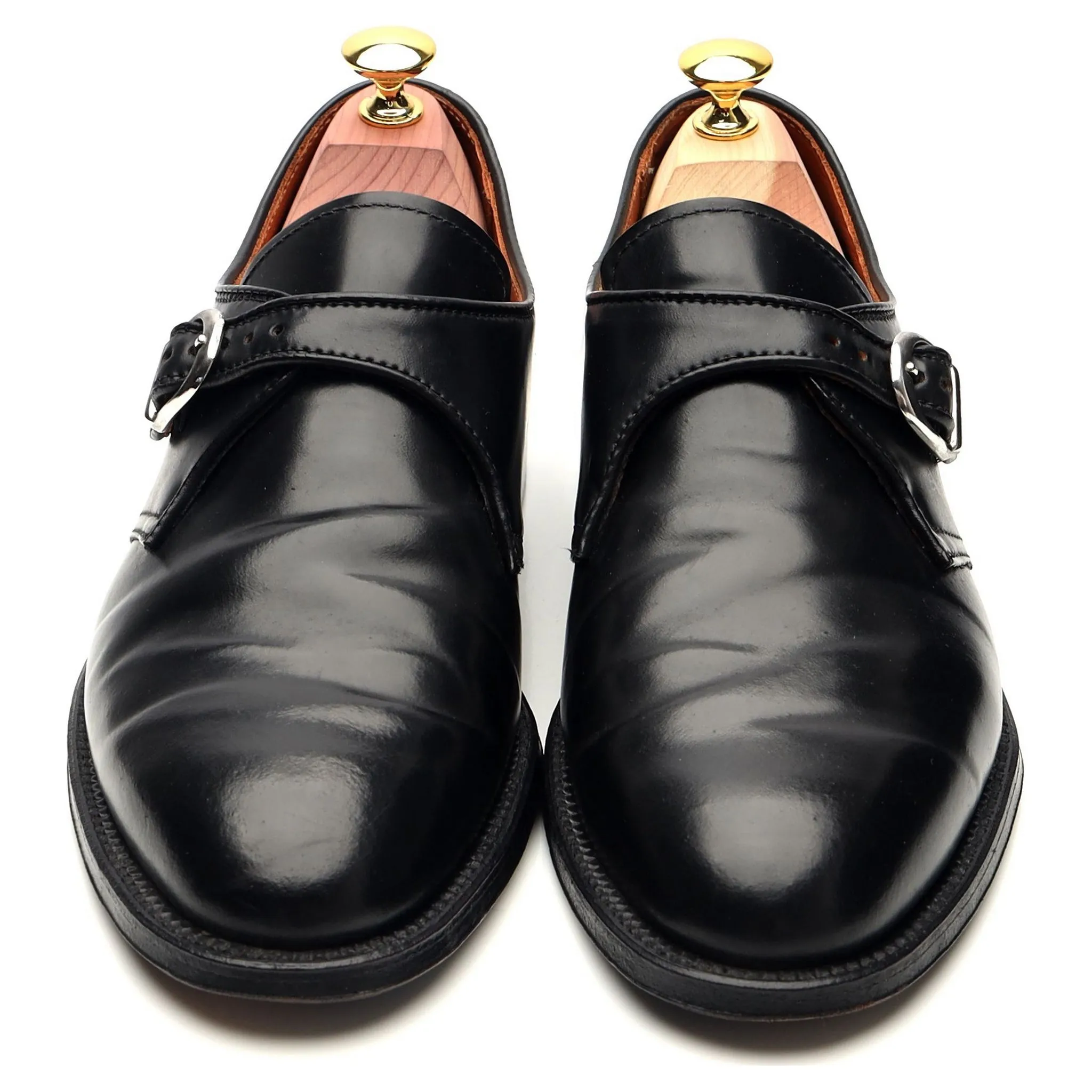 '1655' Black Cordovan Leather Monk Strap UK 7.5 US 8 D