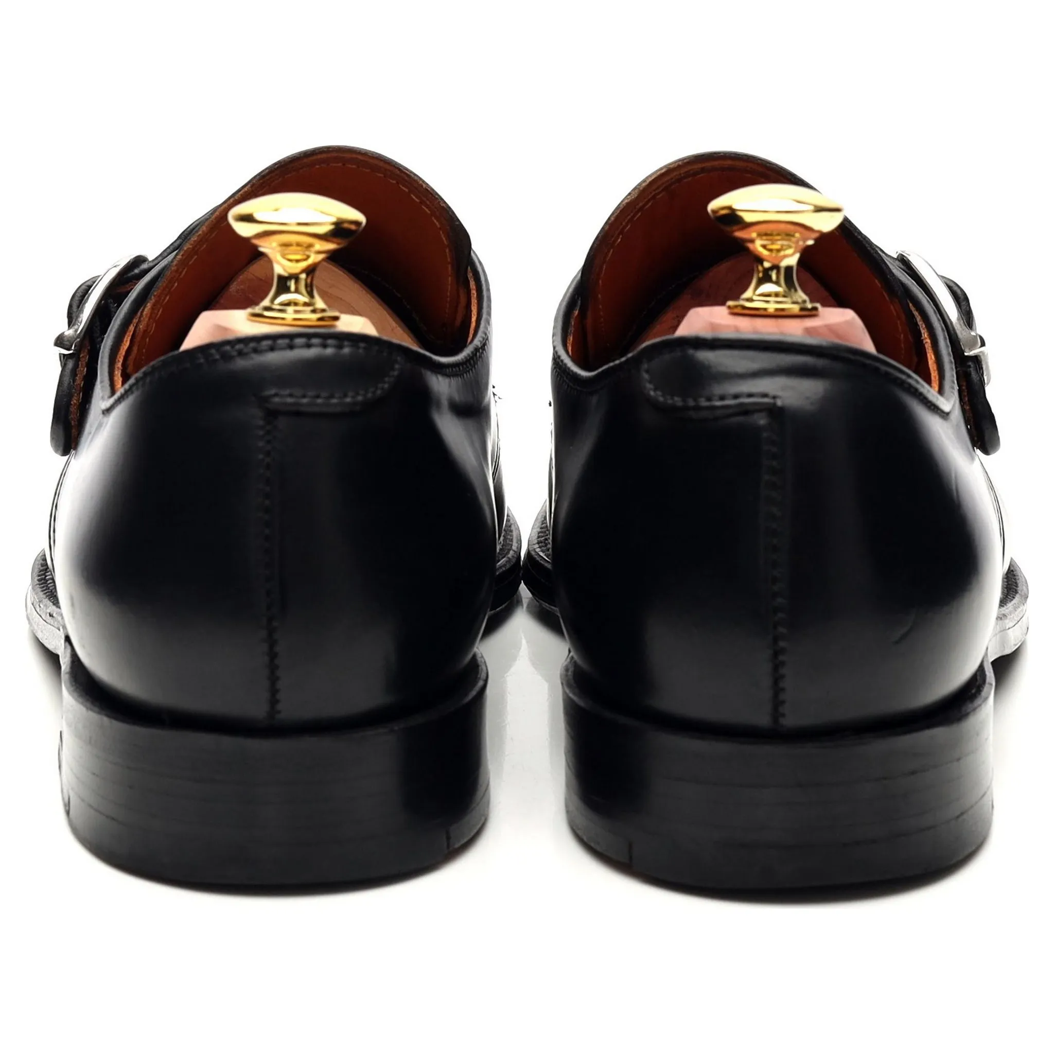 '1655' Black Cordovan Leather Monk Strap UK 7.5 US 8 D