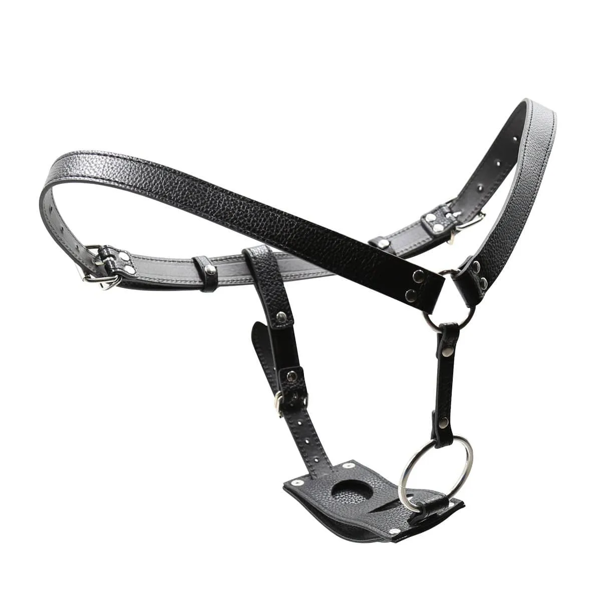 1763MQ      Triple Threat Strap On Harness with Wearer’s Dildo and Butt Plug Holder