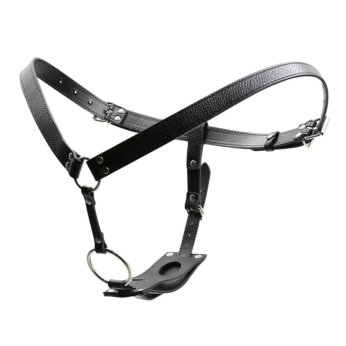 1763MQ      Triple Threat Strap On Harness with Wearer’s Dildo and Butt Plug Holder