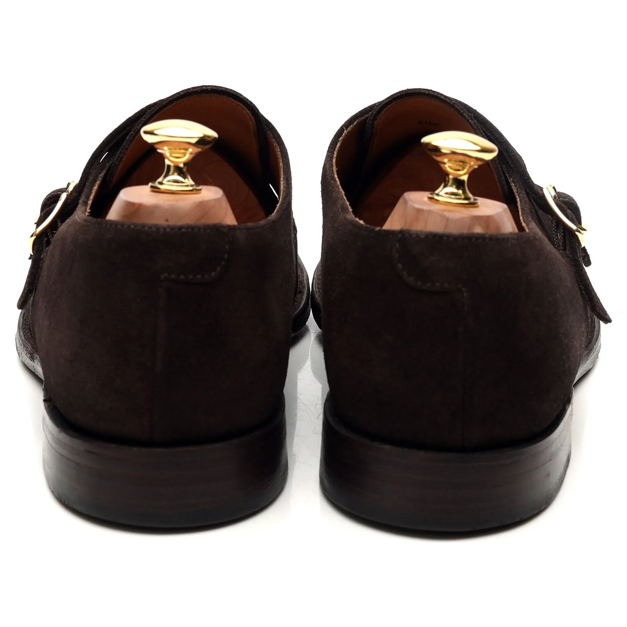 1880 'Cannon' Dark Brown Suede Double Monk Strap UK 10.5 F