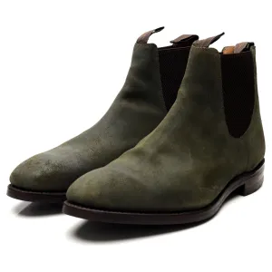 1880 'Chatsworth' Green Waxed Suede Chelsea Boots UK 12 G