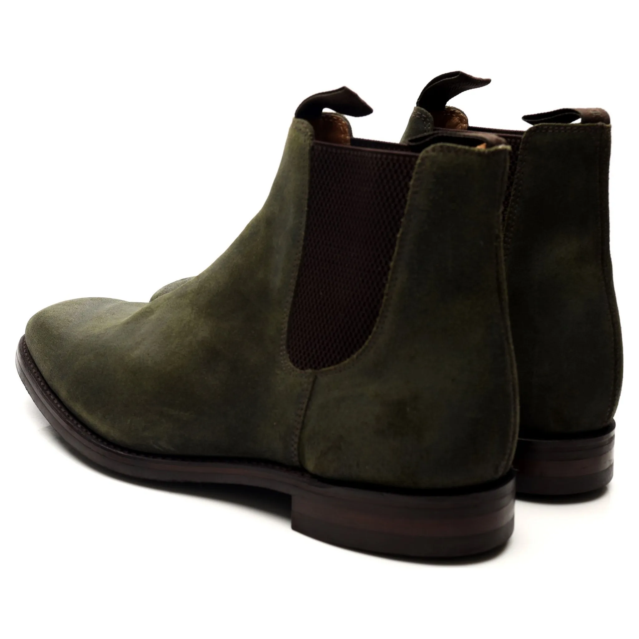 1880 'Chatsworth' Green Waxed Suede Chelsea Boots UK 12 G