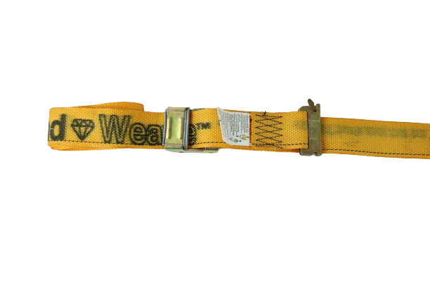 2" x 12' Yellow Interior Van Strap Cam Buckle Assembly with E-Track Fitting