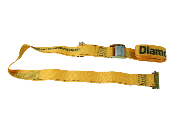 2" x 12' Yellow Interior Van Strap Cam Buckle Assembly with E-Track Fitting