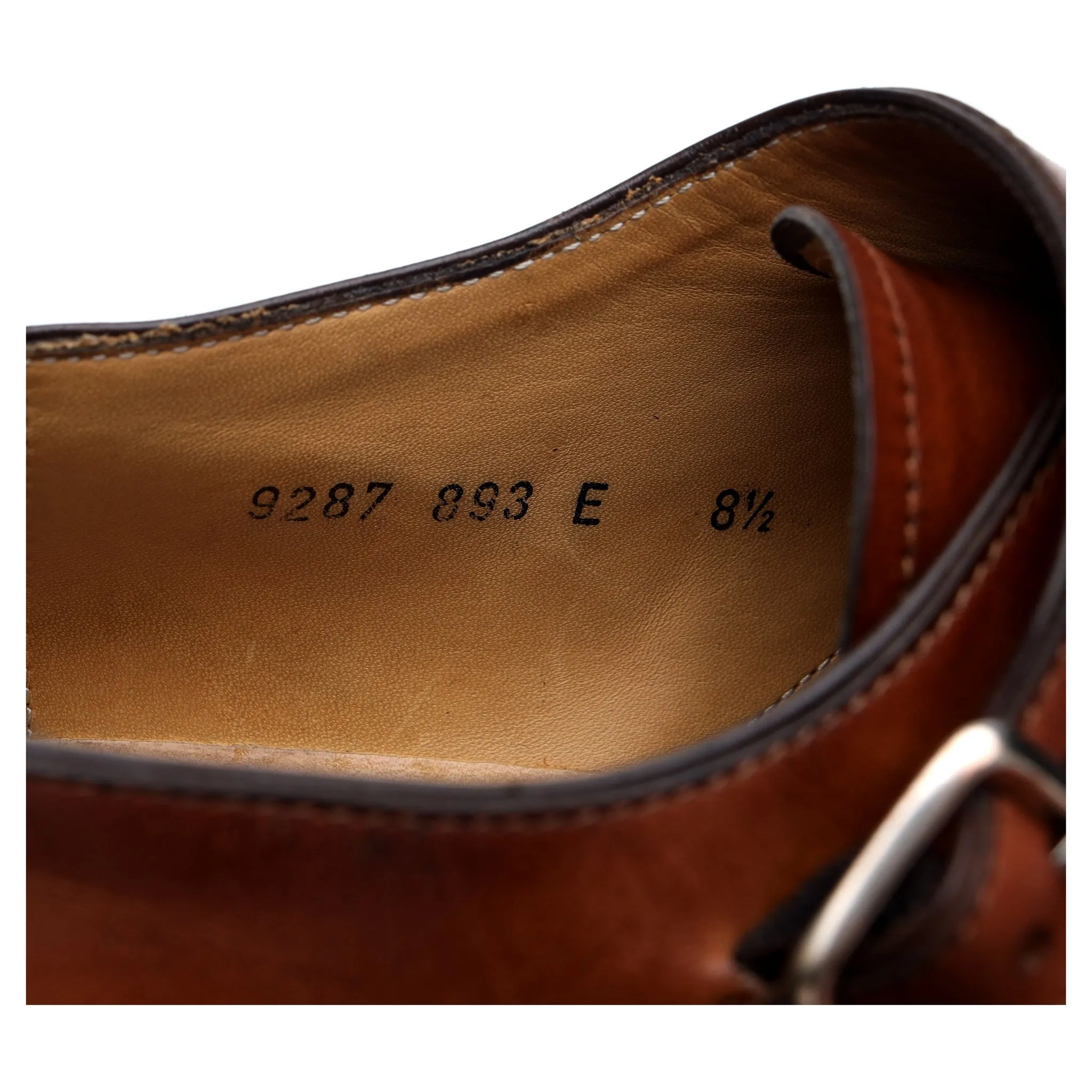 '9287' Tan Brown Leather Double Monk Strap UK 8.5 E