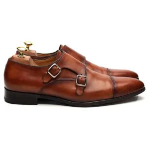 '9287' Tan Brown Leather Double Monk Strap UK 8.5 E