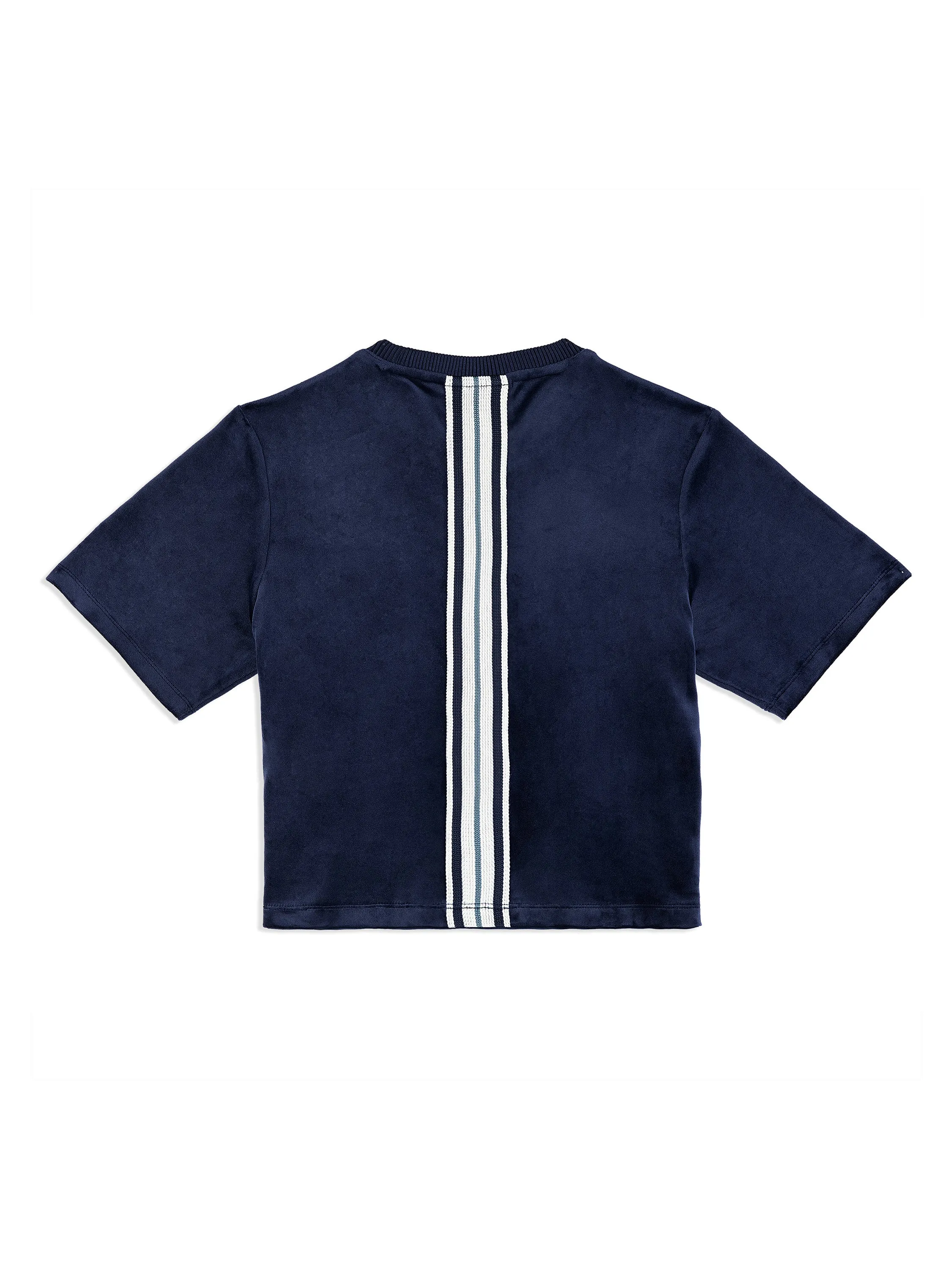 Adele Velour T-Shirt- Maritime Blue