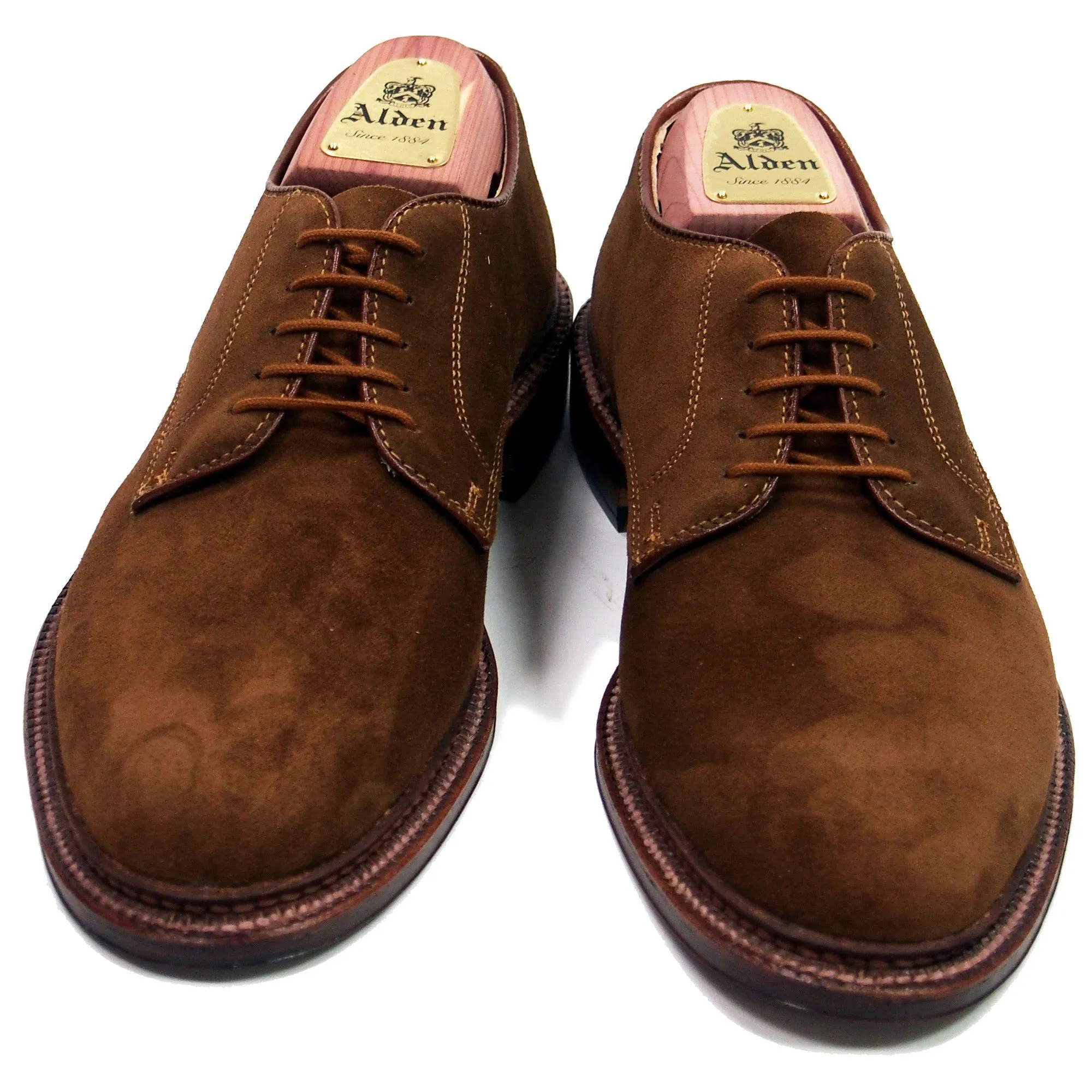 Alden 29336F Plain Toe Blucher in Snuff Suede