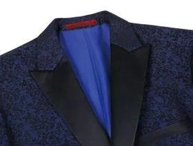 Alessandro Vitello by Renoir Dark Blue Slim Fit Tuxedo Blazer 290-6