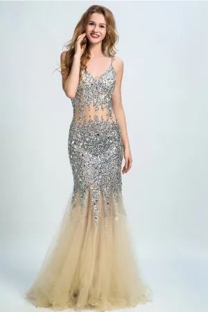 Anneprom Mermaid Sweetheart Backless Evening Dress Prom Dress With Beading APP0083