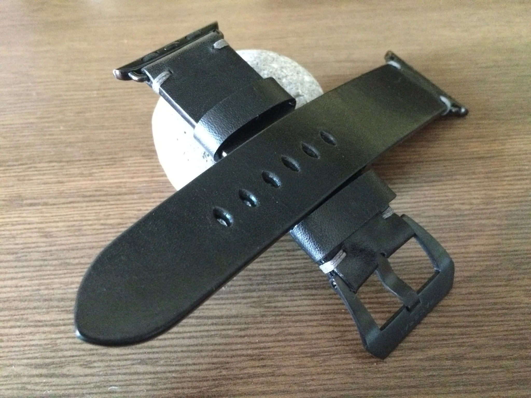 Apple Watch Series 5, Apple Watch 44mm, 40mm, Black Leather Watch Band, Apple Watch 40mm 38mm