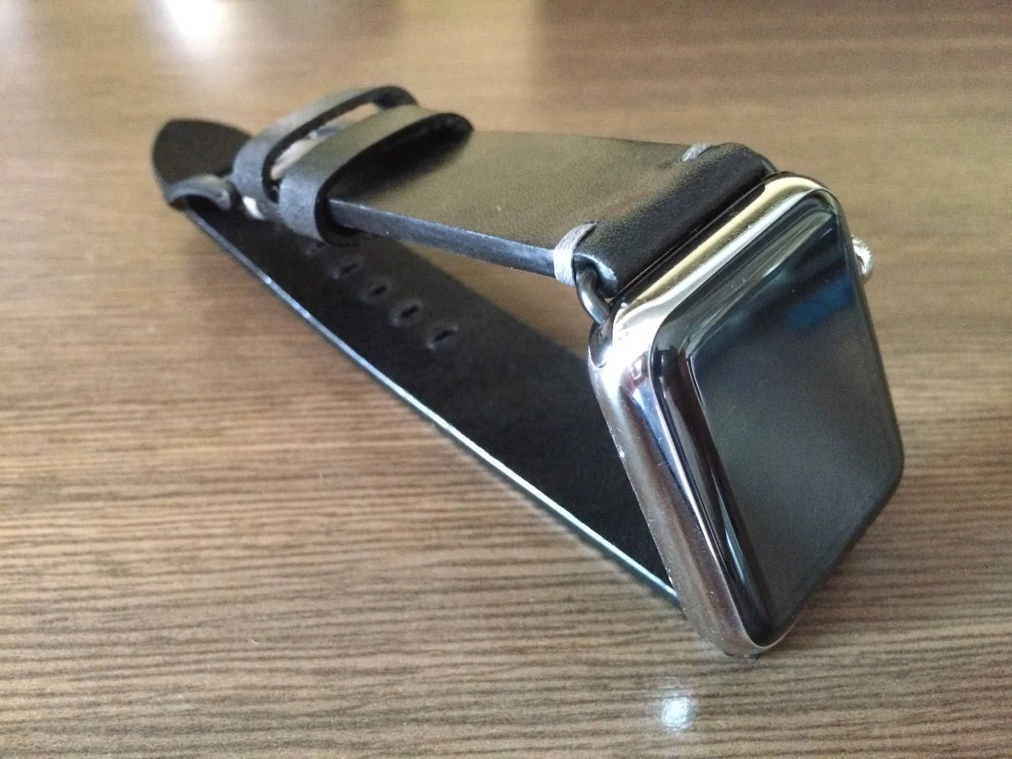 Apple Watch Series 5, Apple Watch 44mm, 40mm, Black Leather Watch Band, Apple Watch 40mm 38mm