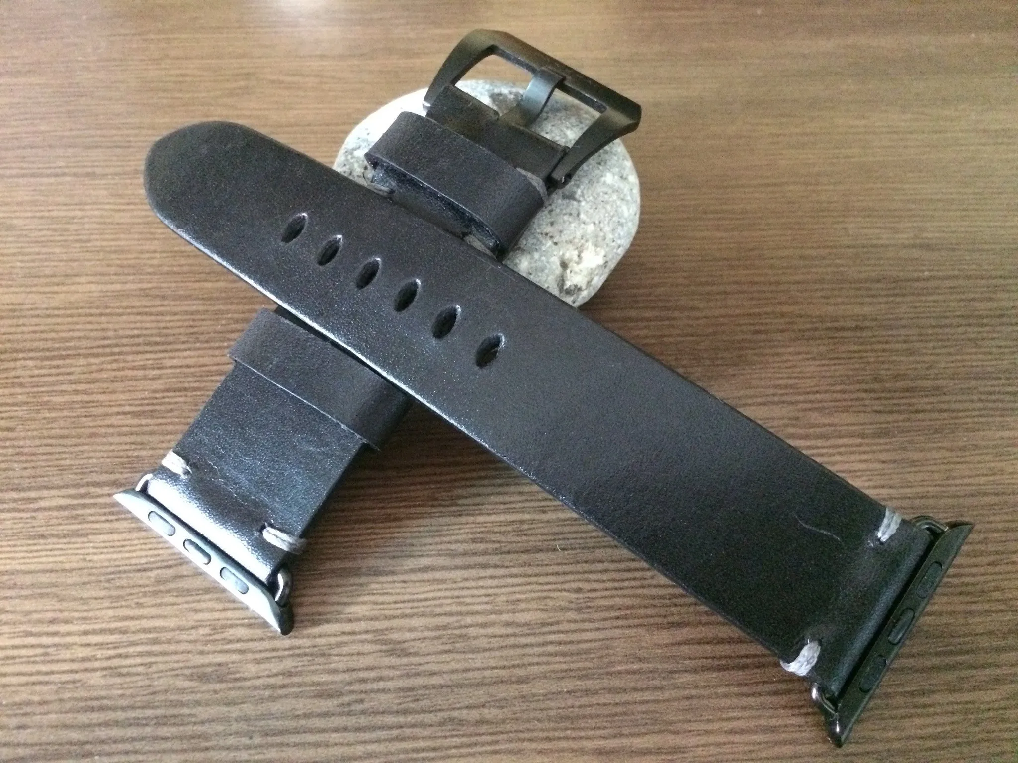 Apple Watch Series 5, Apple Watch 44mm, 40mm, Black Leather Watch Band, Apple Watch 40mm 38mm
