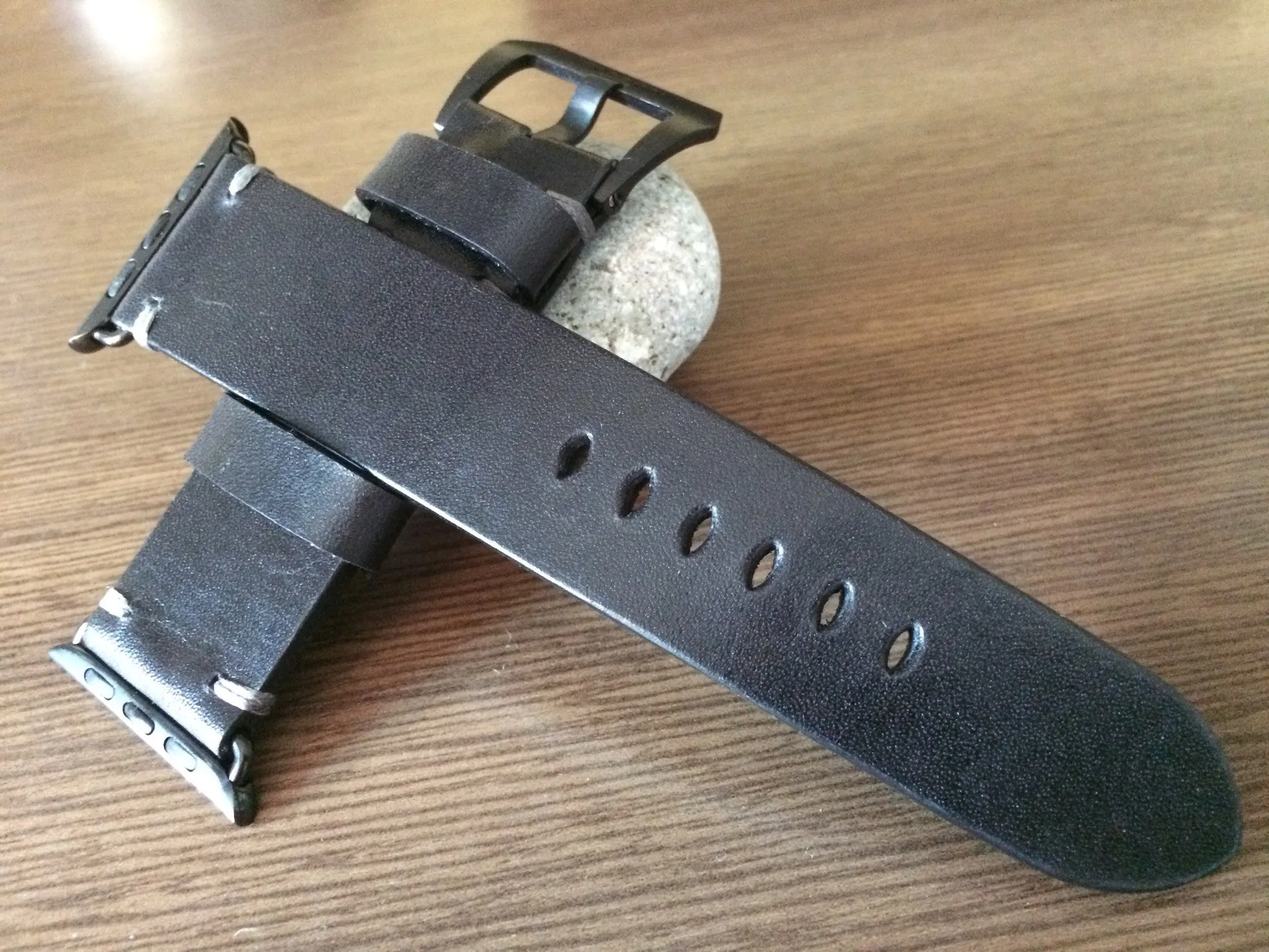Apple Watch Series 5, Apple Watch 44mm, 40mm, Black Leather Watch Band, Apple Watch 40mm 38mm