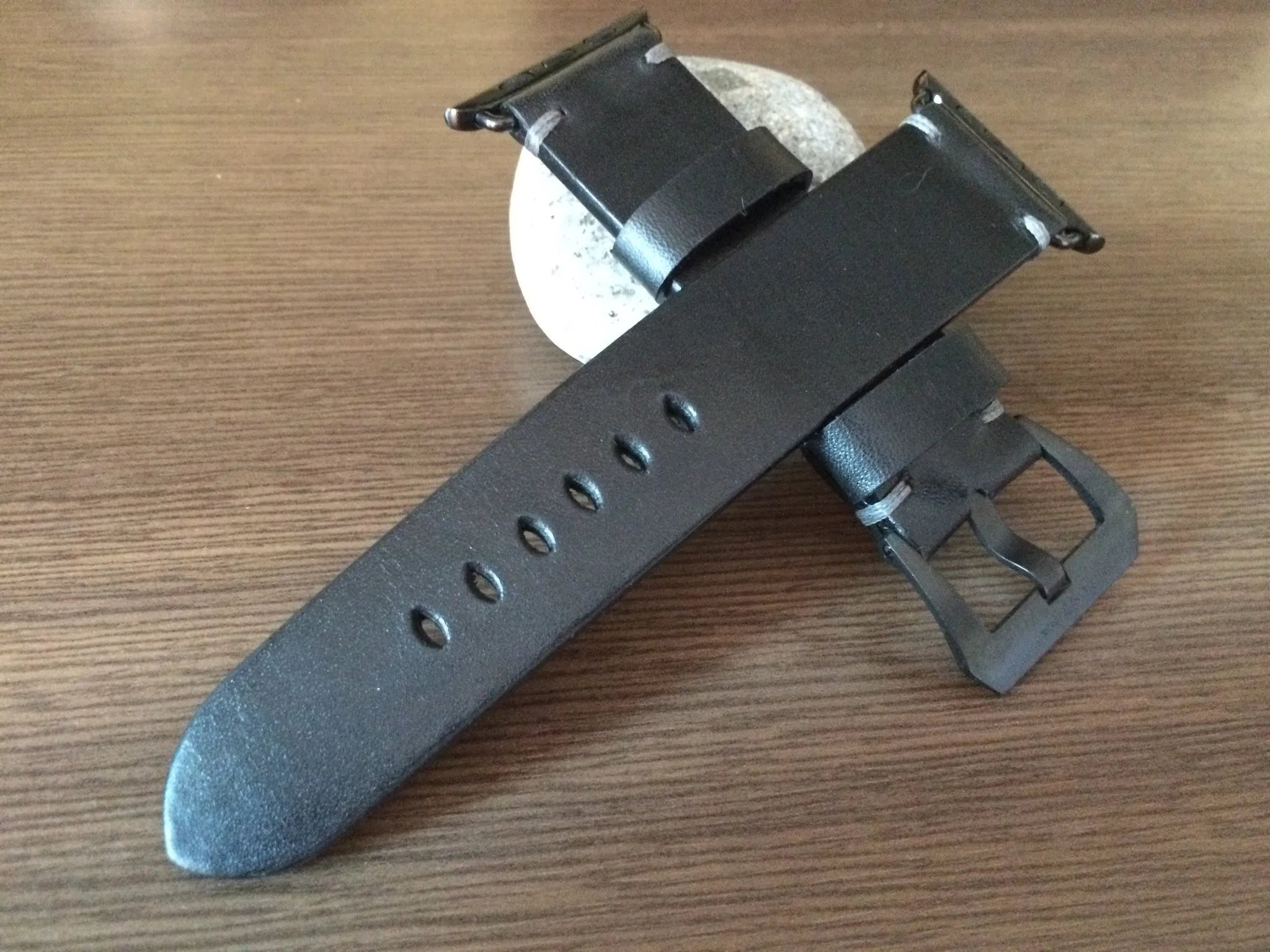 Apple Watch Series 5, Apple Watch 44mm, 40mm, Black Leather Watch Band, Apple Watch 40mm 38mm