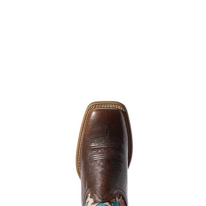 Ariat Ladies Round Up Willow Chocolate Leopard Cactus Boots