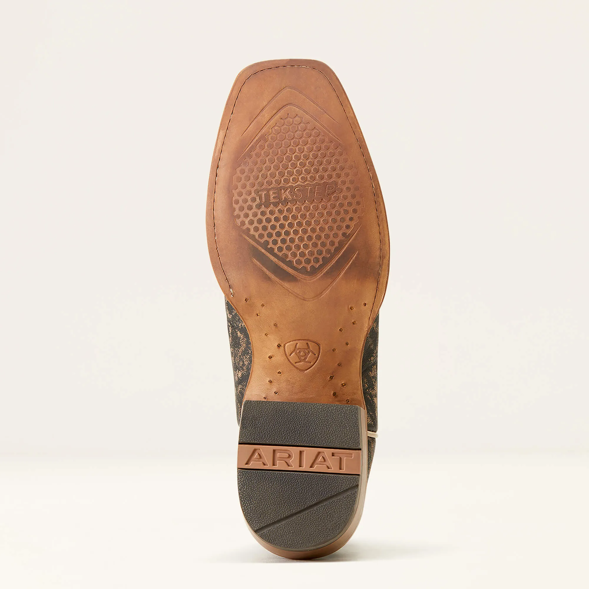 Ariat Men's Distressed Charcoal Elephant Print Futurity Time Blunt Toe Cowboy Boots with Turquoise Tops