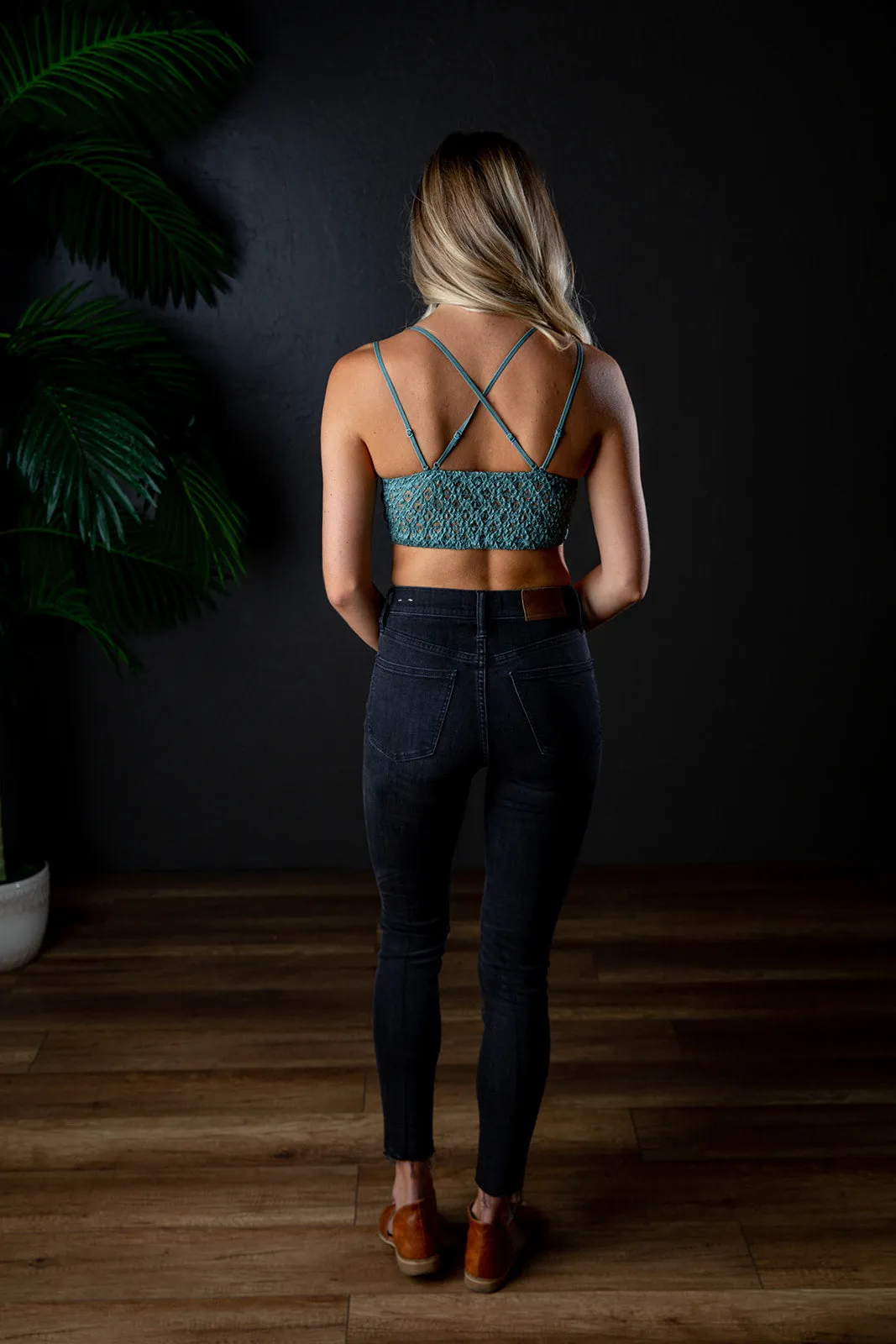AXEL LACE STRAPPY BRALETTE SEAFOAM-