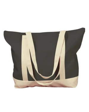 BAGedge Canvas Boat Tote | Black/ Natural