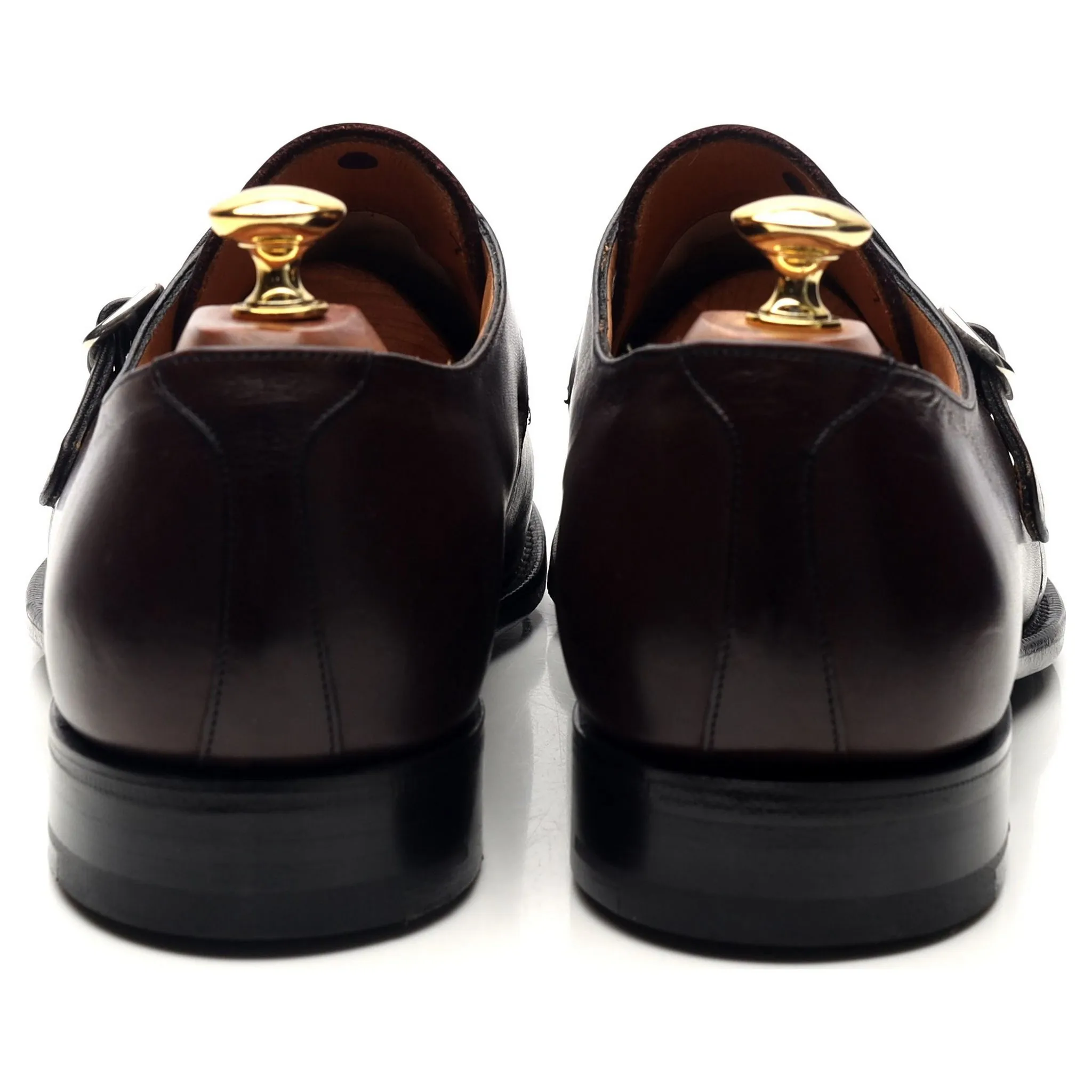 'Bampton' Burgundy Leather Monk Strap UK 9.5 G