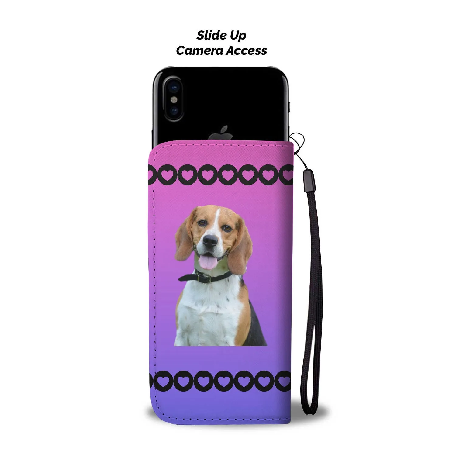 Beagle Phone Case Wallet - Pink