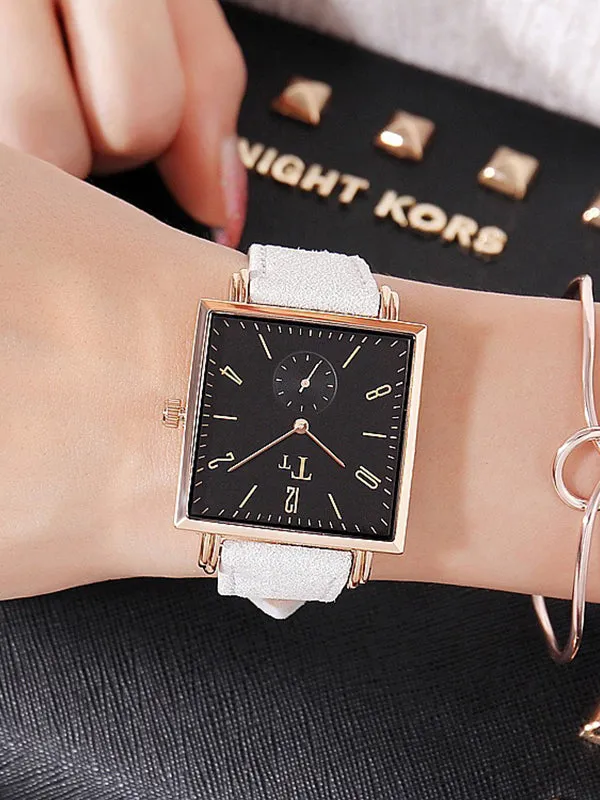 Big Dial Square Pattern Transparent Women's Watch