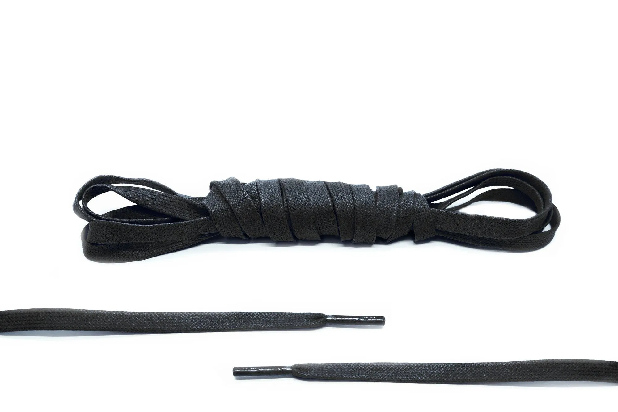 Black Flat Waxed Laces