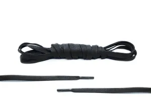 Black Flat Waxed Laces