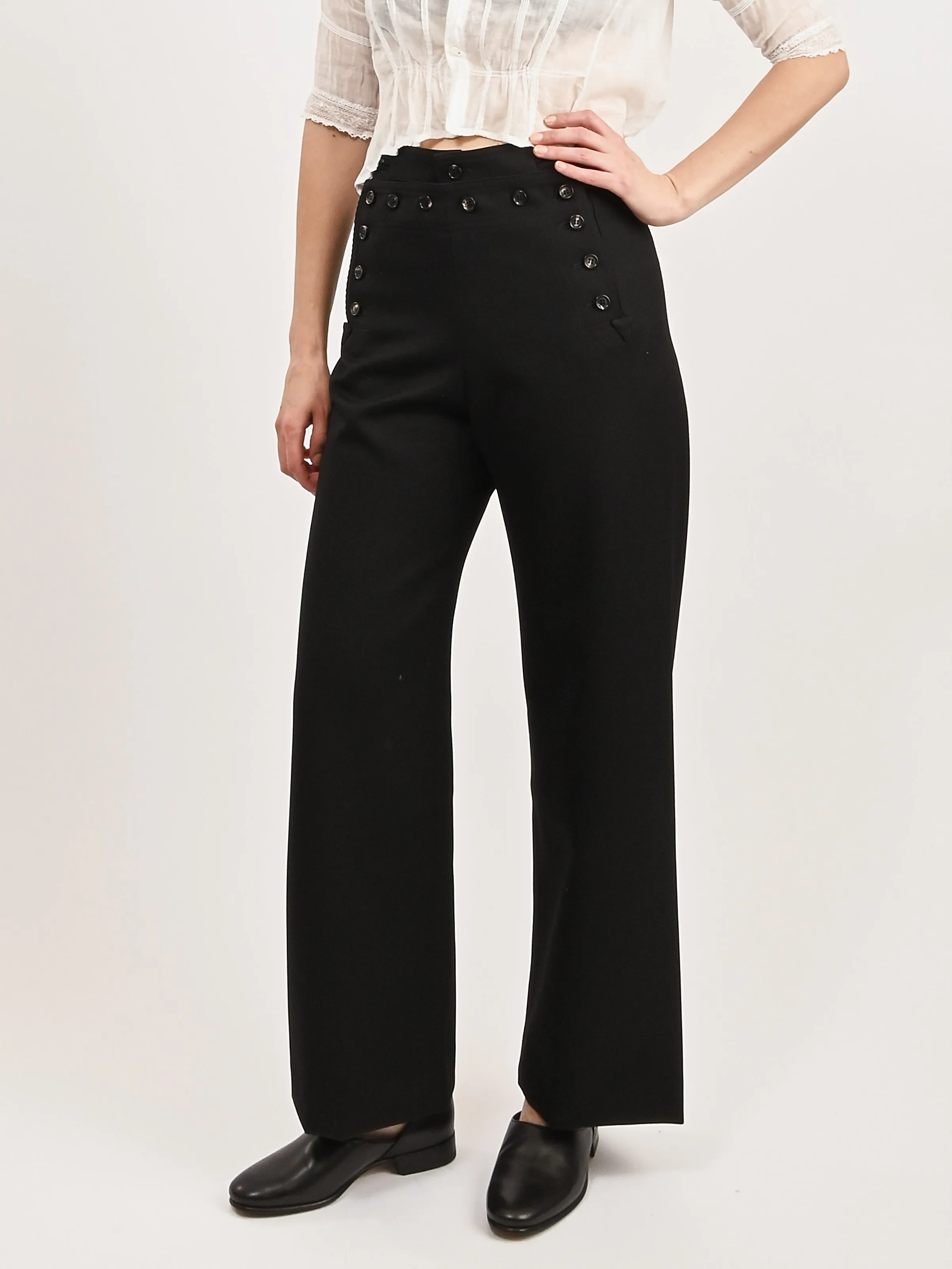 Black Riding Twill Sailor Trouser
