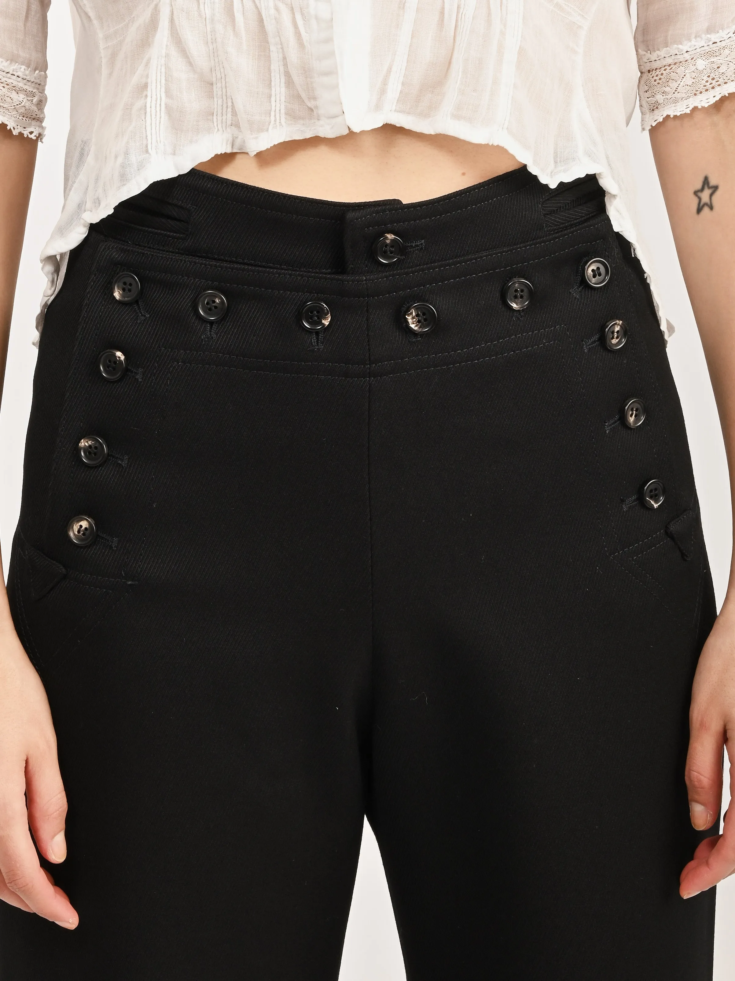 Black Riding Twill Sailor Trouser