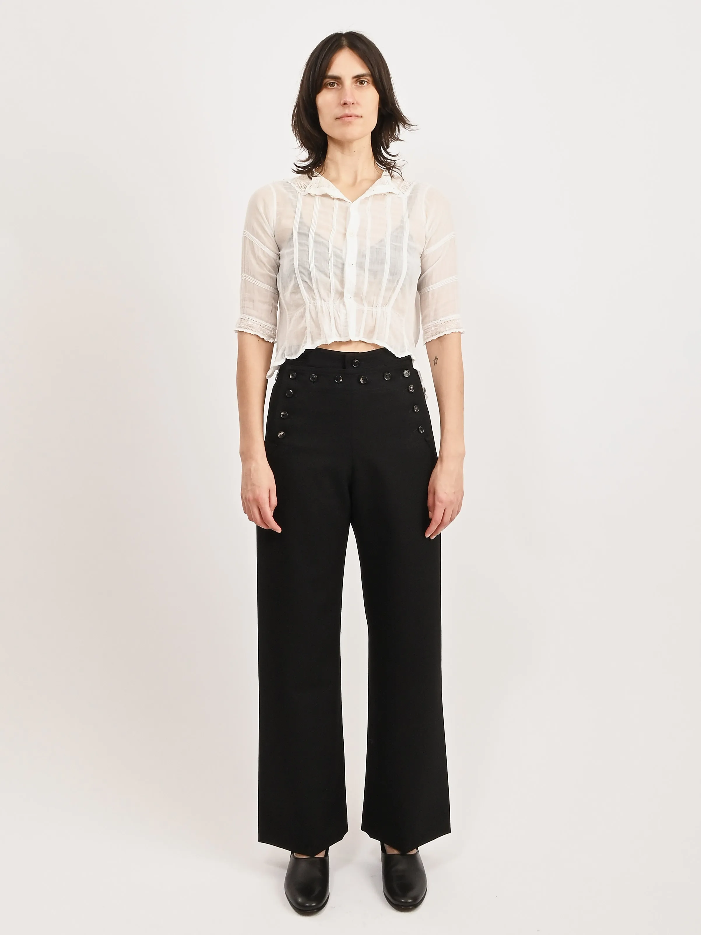 Black Riding Twill Sailor Trouser