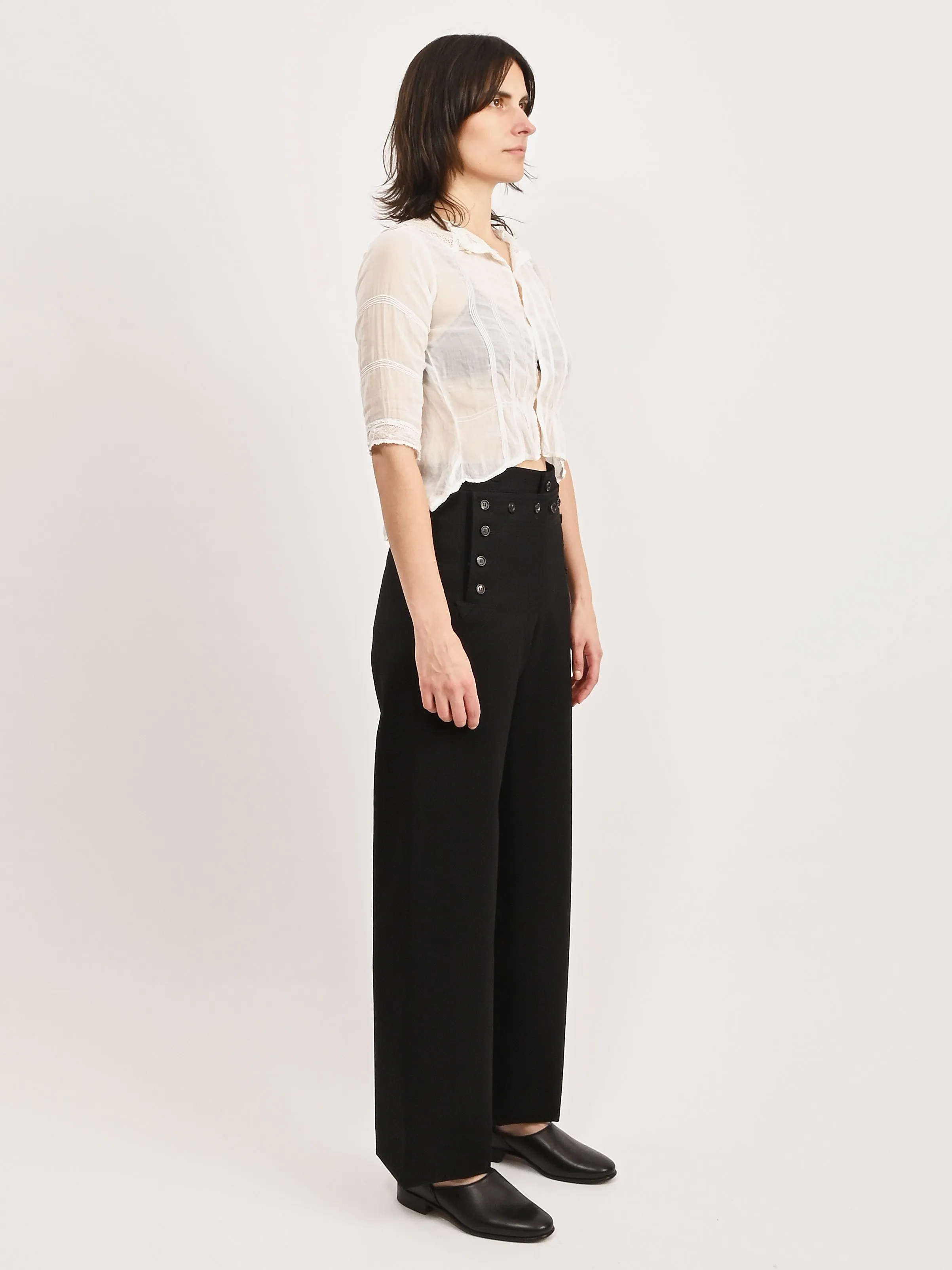 Black Riding Twill Sailor Trouser