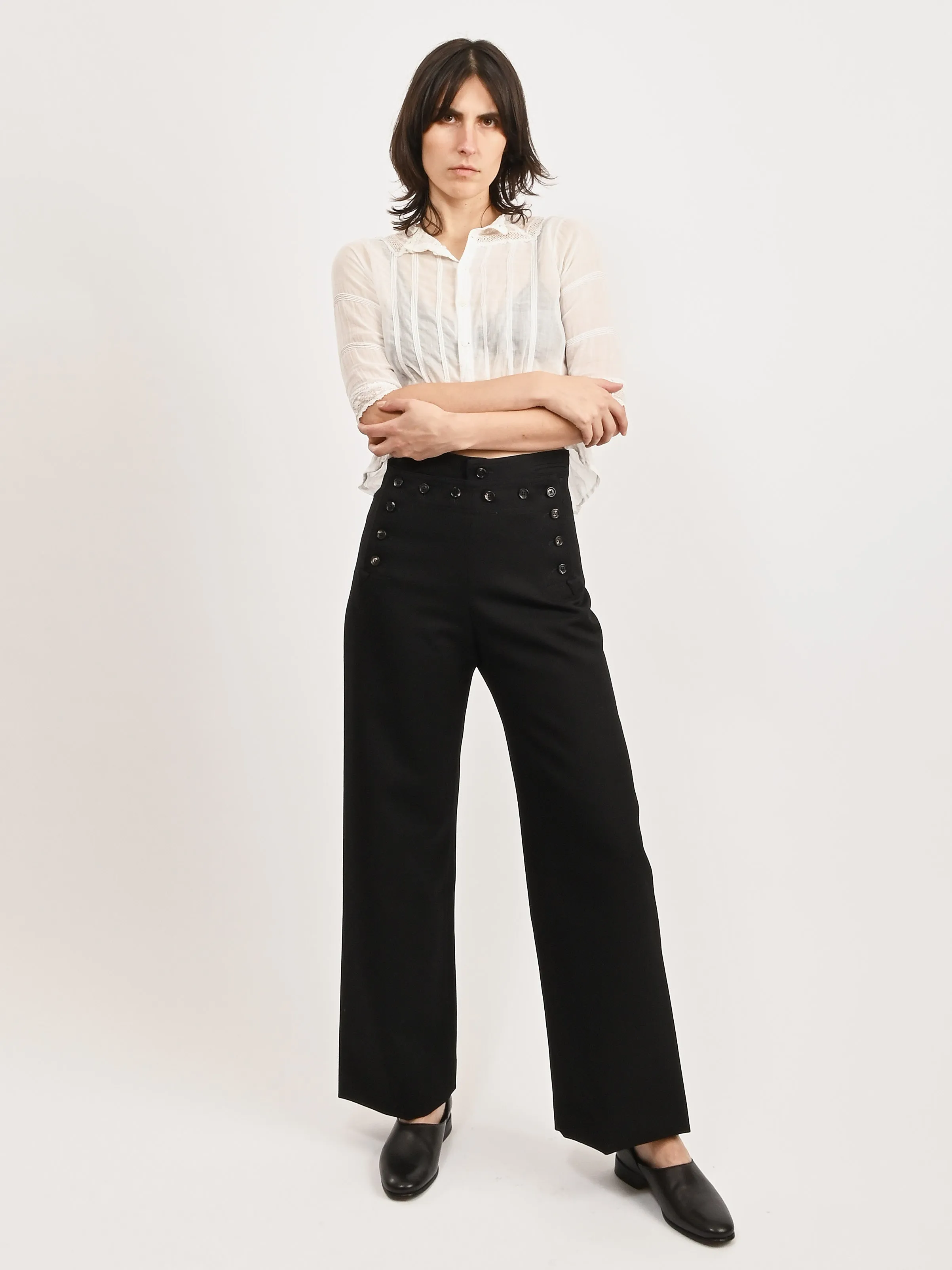 Black Riding Twill Sailor Trouser