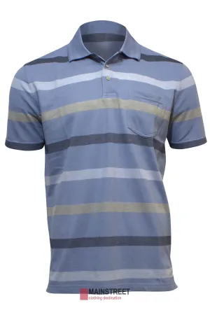 Blue Horizon Striped Polo