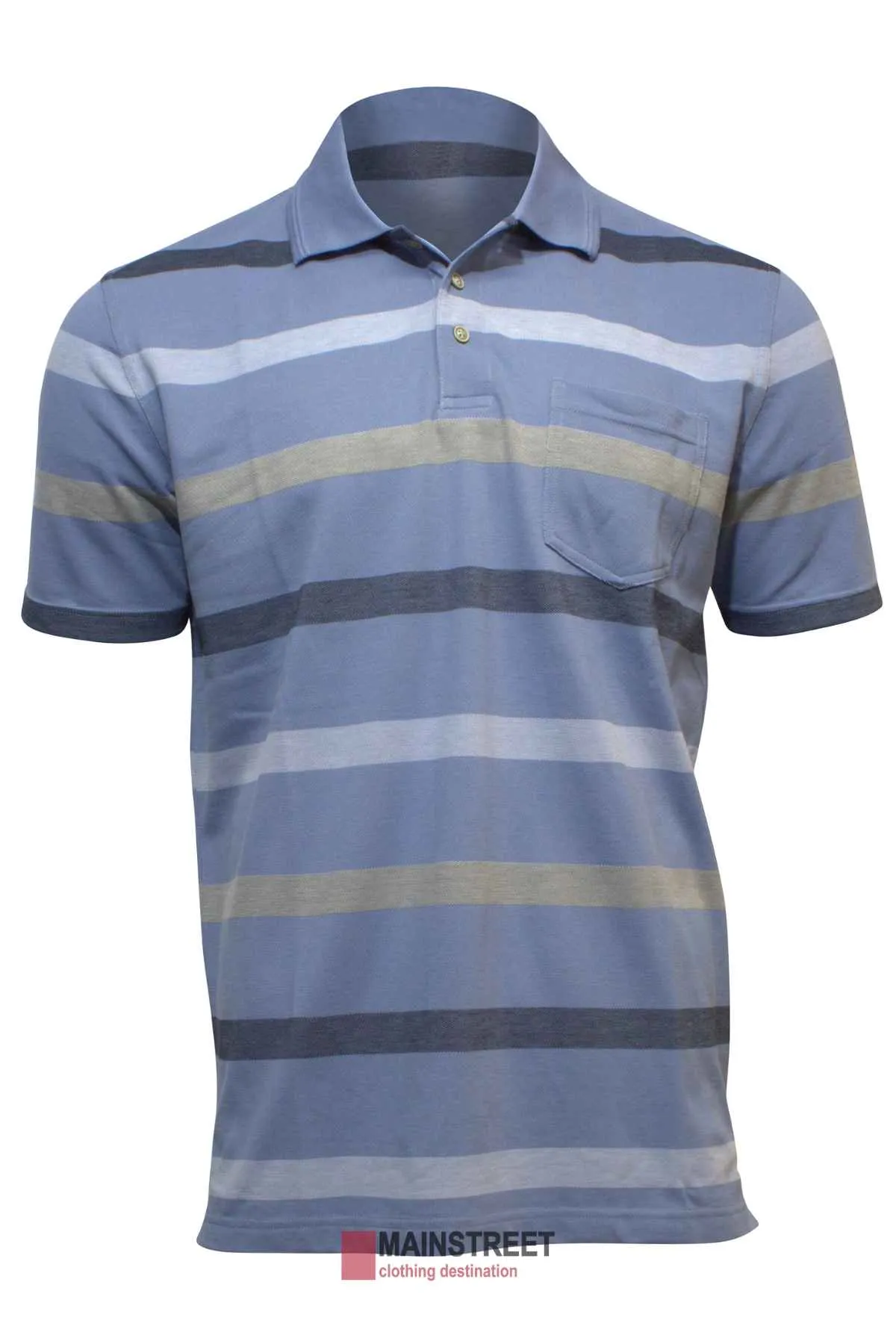 Blue Horizon Striped Polo