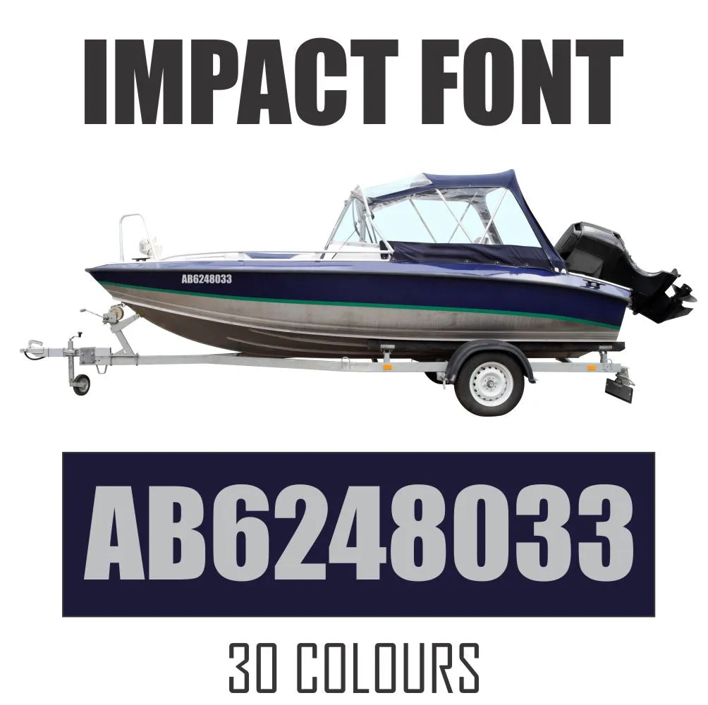 Boat NAME Decals - STENCIL Font - 3" Boat Names -  Pair