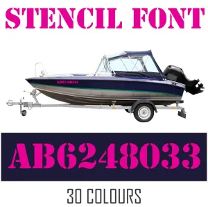 Boat NAME Decals - STENCIL Font - 3" Boat Names -  Pair