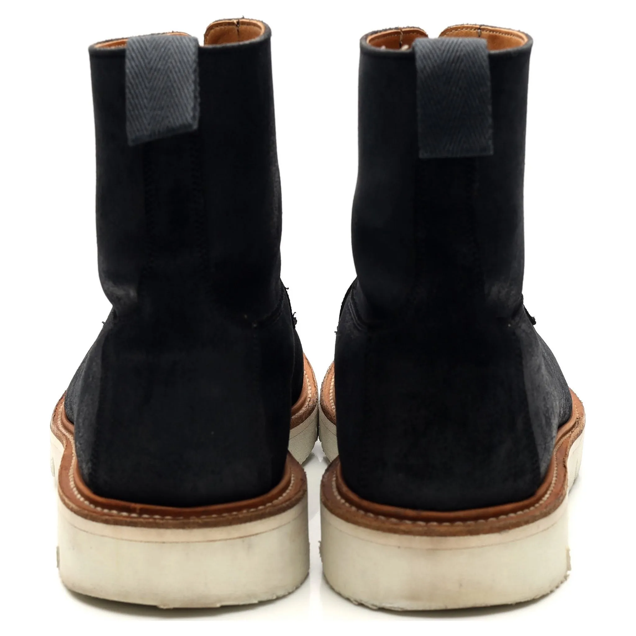 'Burford' Black Waxed Suede Boots UK 8