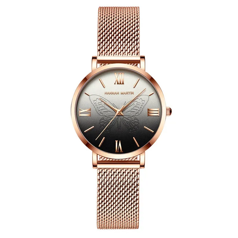 Butterfly Pattern Dial Women's Watch