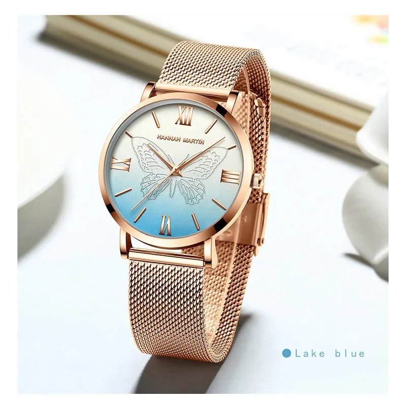 Butterfly Pattern Dial Women's Watch