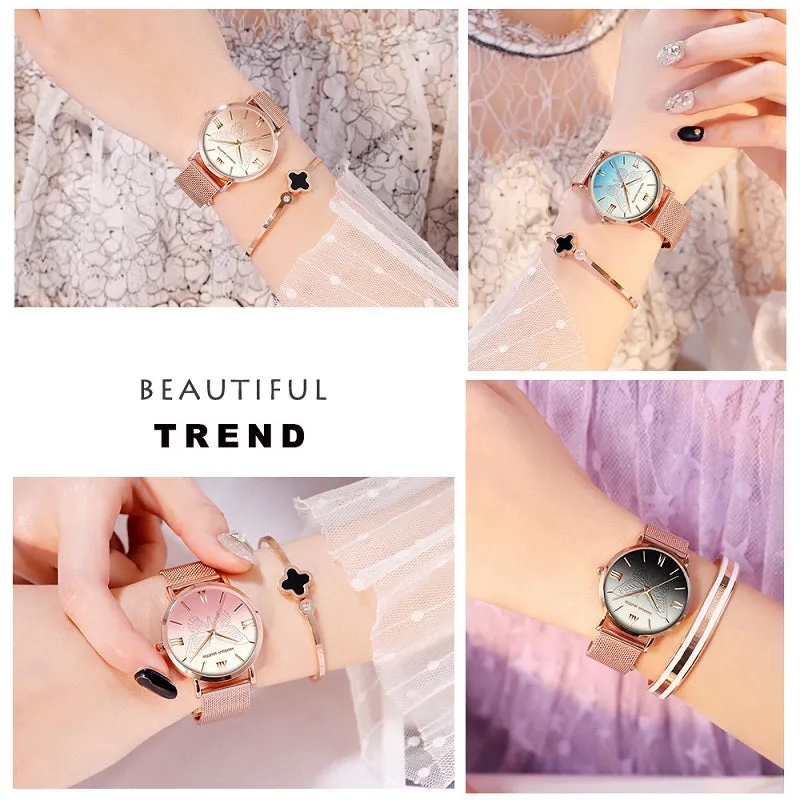 Butterfly Pattern Dial Women's Watch