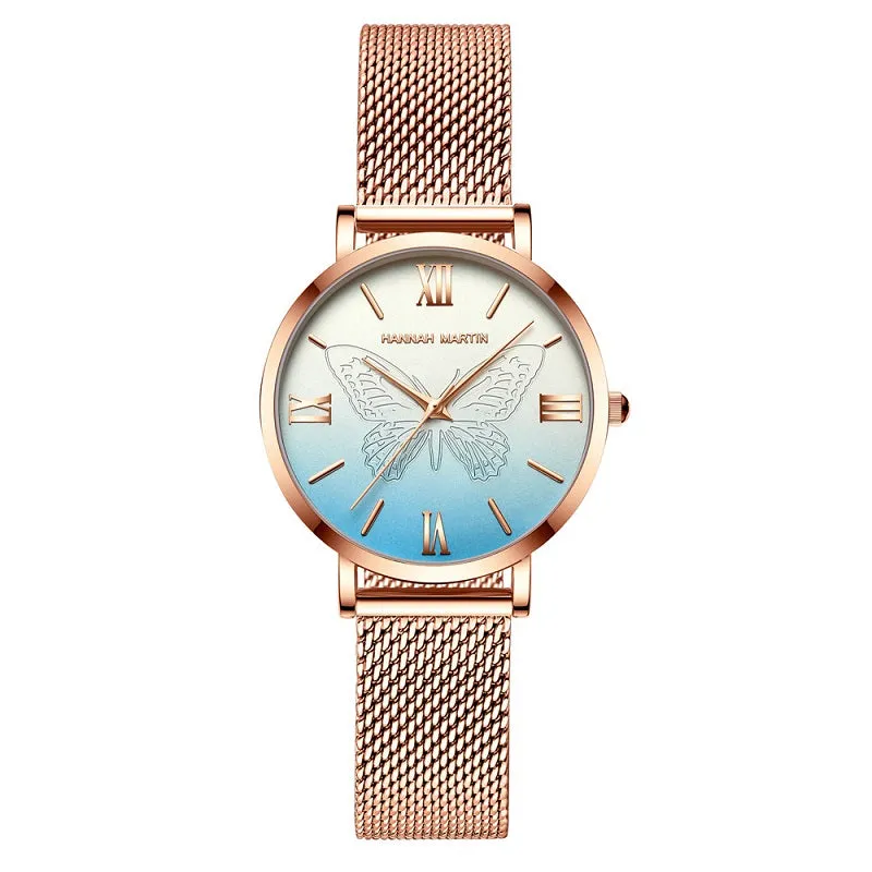 Butterfly Pattern Dial Women's Watch