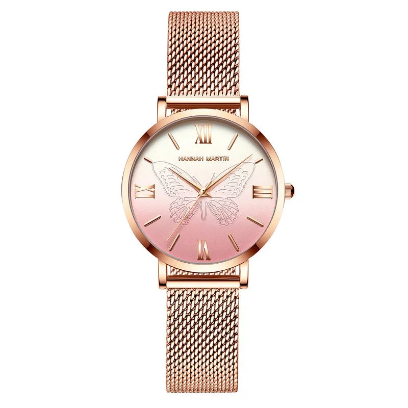 Butterfly Pattern Dial Women's Watch