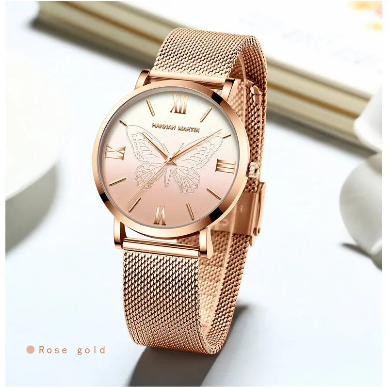 Butterfly Pattern Dial Women's Watch
