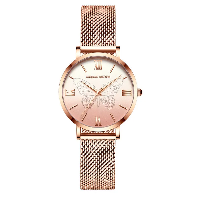 Butterfly Pattern Dial Women's Watch