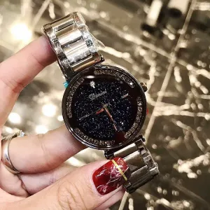 Caramel Starry Dial With Rhinestone Women's Watch