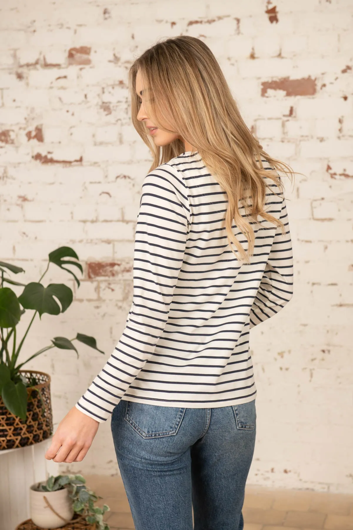 Causeway Breton Top - Cloud Midnight Stripe